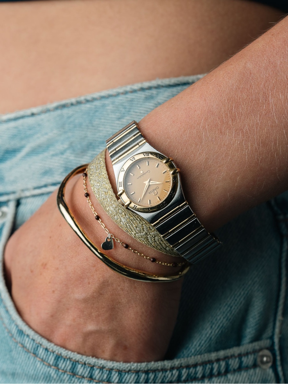🖤 OMEGA Stainless Steel with Gold Constellation Watch